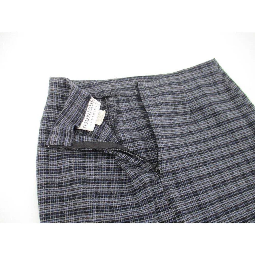 Younique Clothing Juniors Skirt 9 Plaid Preppy Zipper Unlined Made in USA Casual